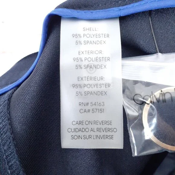 Calvin Klein Womens Dress Pants Sz 14 High Rise Navy 308A - Picture 5 of 6